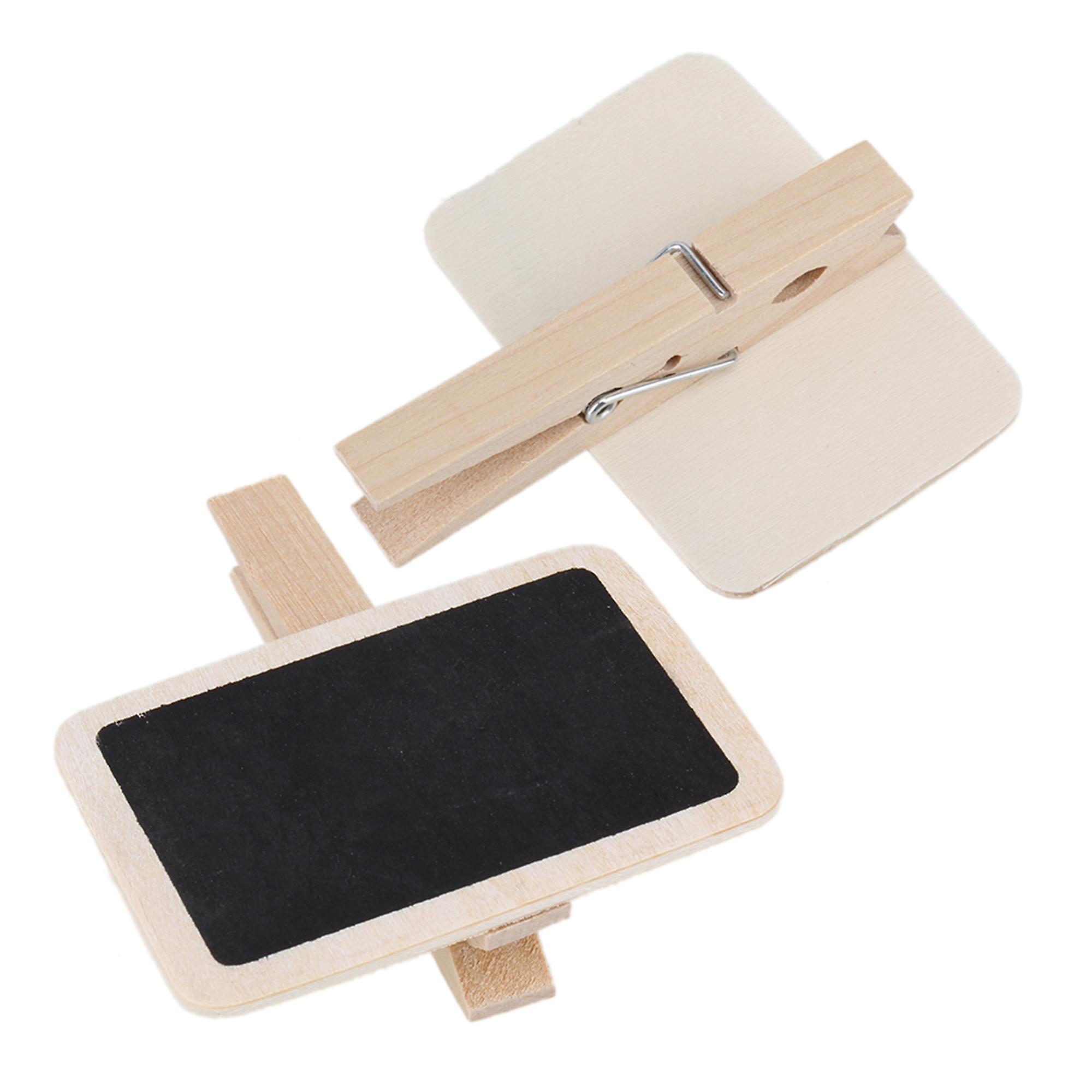 20 x Mini Blackboard Chalkboard Rectangle Clip On Message Labels Wedding Dector