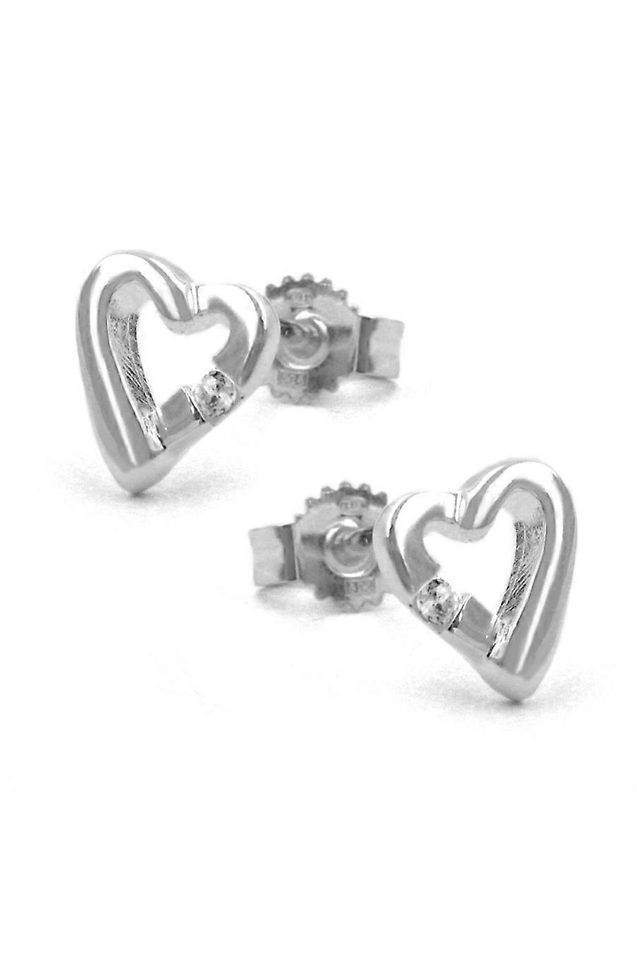 Earrings Heart With Zirconia Silver 925 - Gl92159