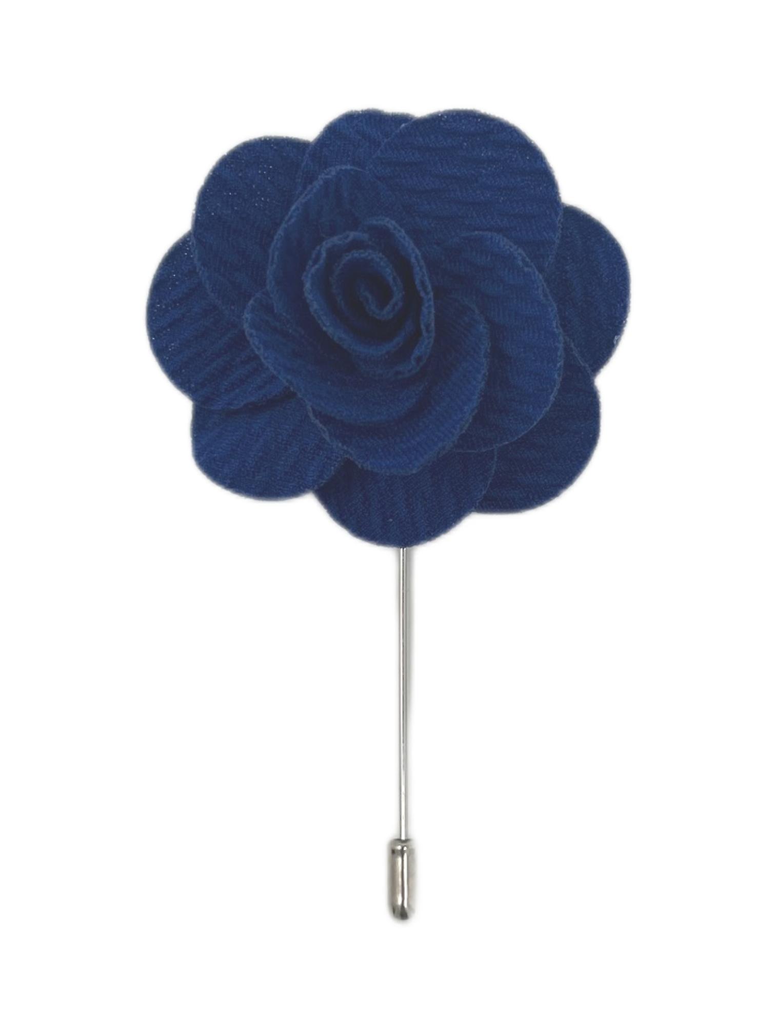 Midnight Blue Flower/Rose Lapel Pin