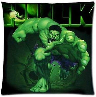 アベンジャーズグリーンマーベルスーパーヒーローハルク枕カバーグレートギフト快適なカバーHD印刷(45cmx45cm)