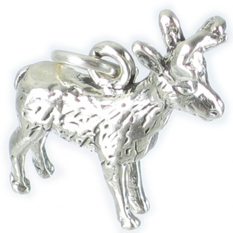 Antelope Sterling Silver Charm .925 X 1 Antelopes Charm