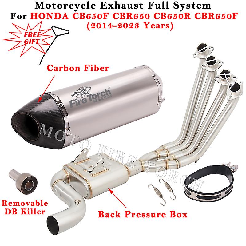 Motorrad Auspuff Flucht Voll system modifizierte Schall dämpfer Front Link Rohr für Honda CB650 CB650R CB650F CBR650F CBR 2014 2003-2023