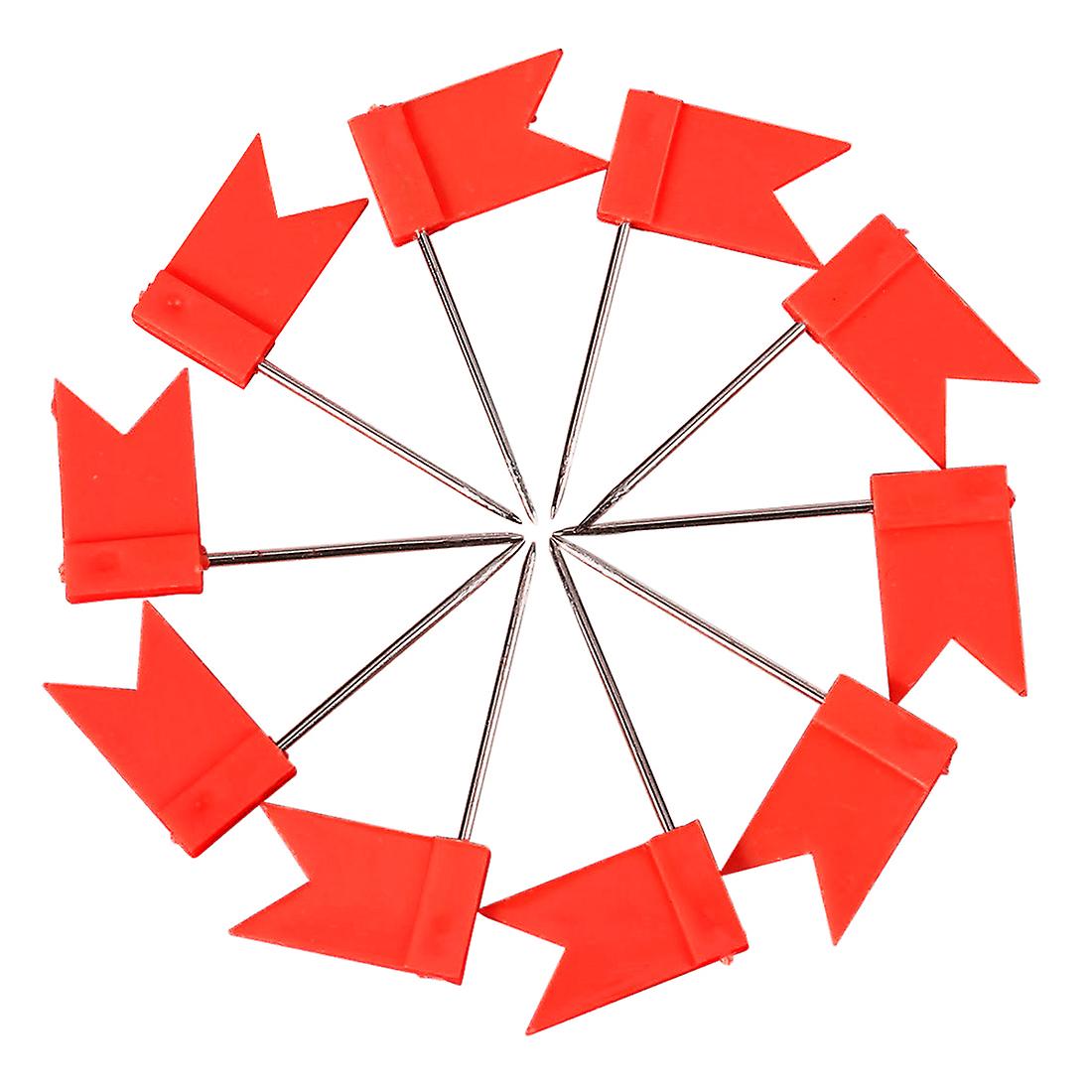 100 Flag Shape Map Pins Cork Notice Board Drawing Pins Push Pin Red