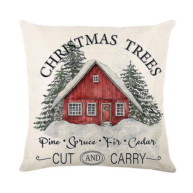 陽気な枕カバー45x45cmホームツリー鹿ソファクッションカバーのための枕カバー冬の装飾を投げる