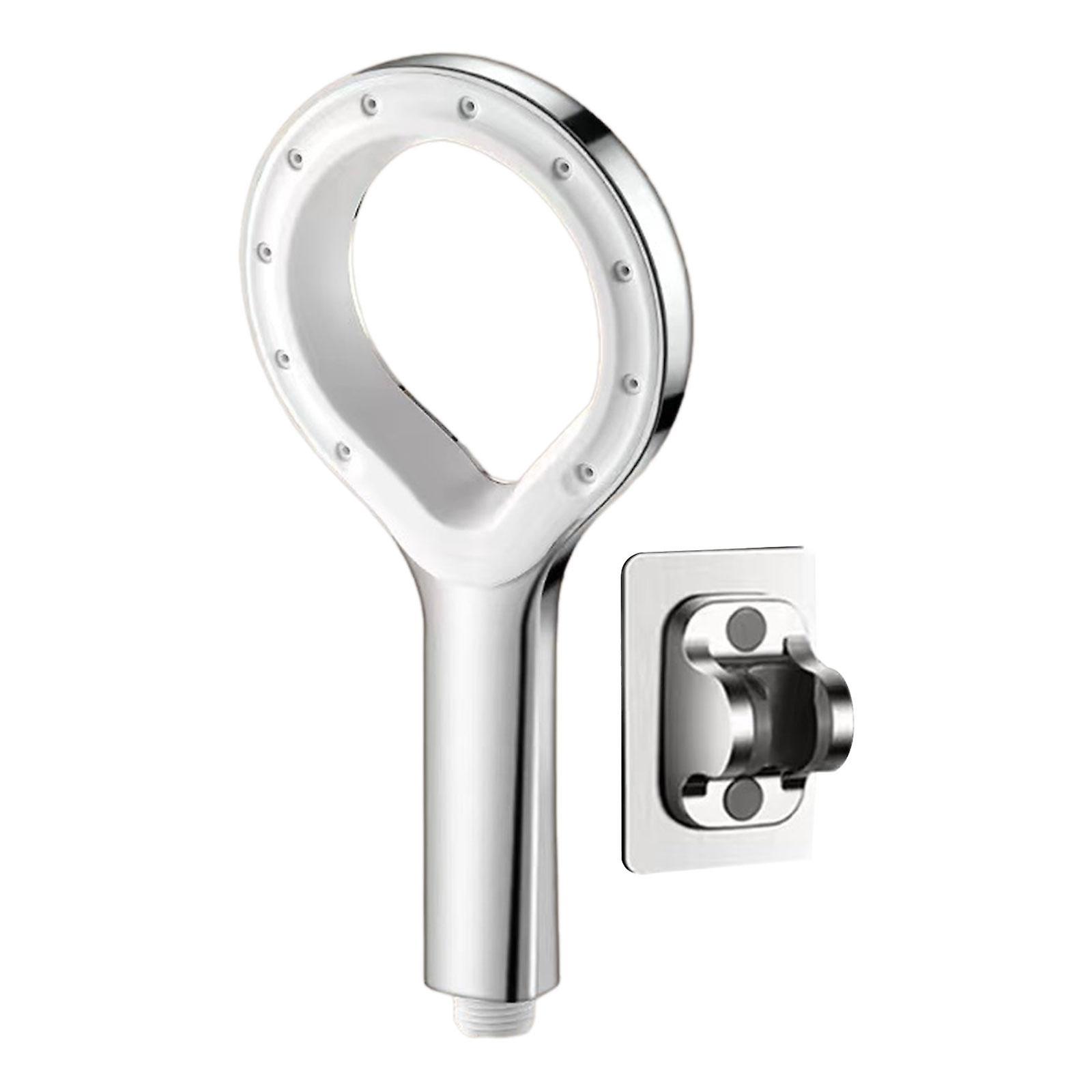High Pressure Showerhead Water Saving Replacement with Bracket Circle Shaped Argent