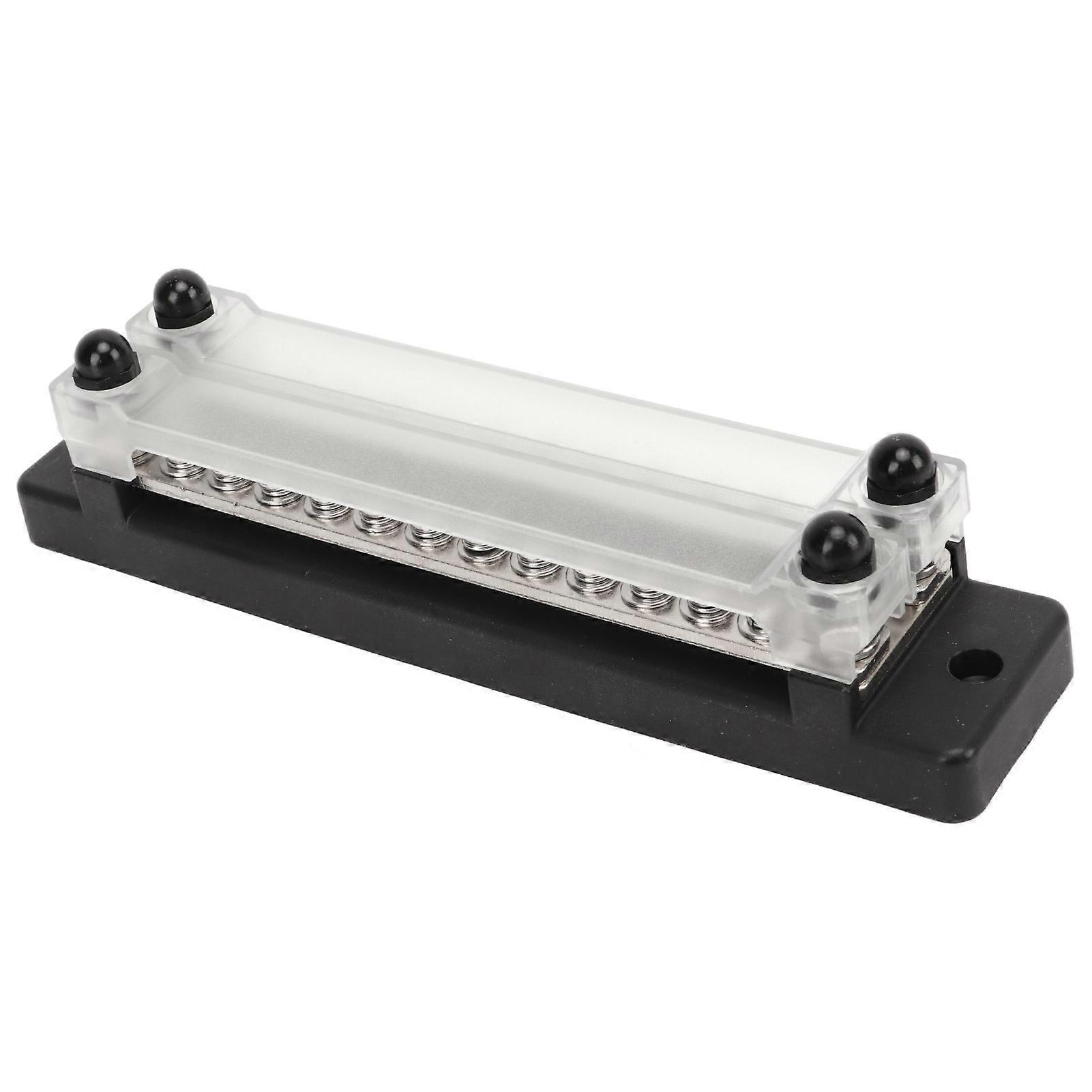 DC 12-48V AC 110-300V 150A Power Distribution Block with Cover 24 Terminal Bus Bars for RV Boat Truck with Base