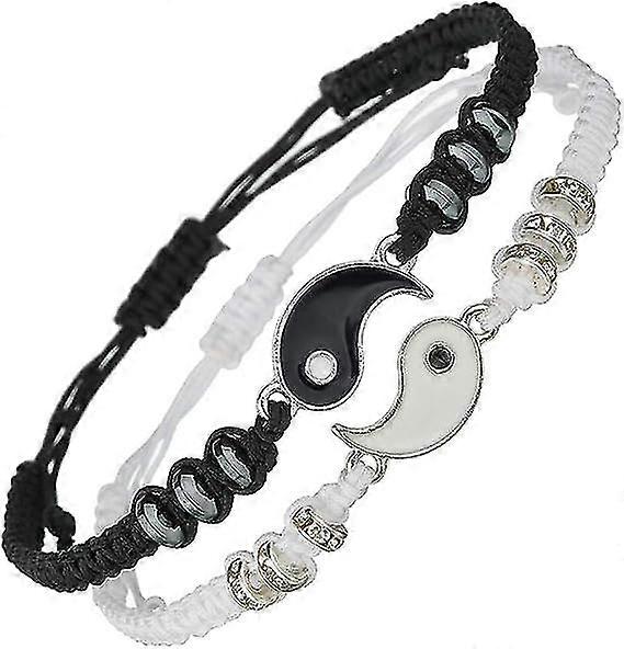 New ModelsBracelets For 2 Matching Yin Yang Adjustable Cord Bracelet