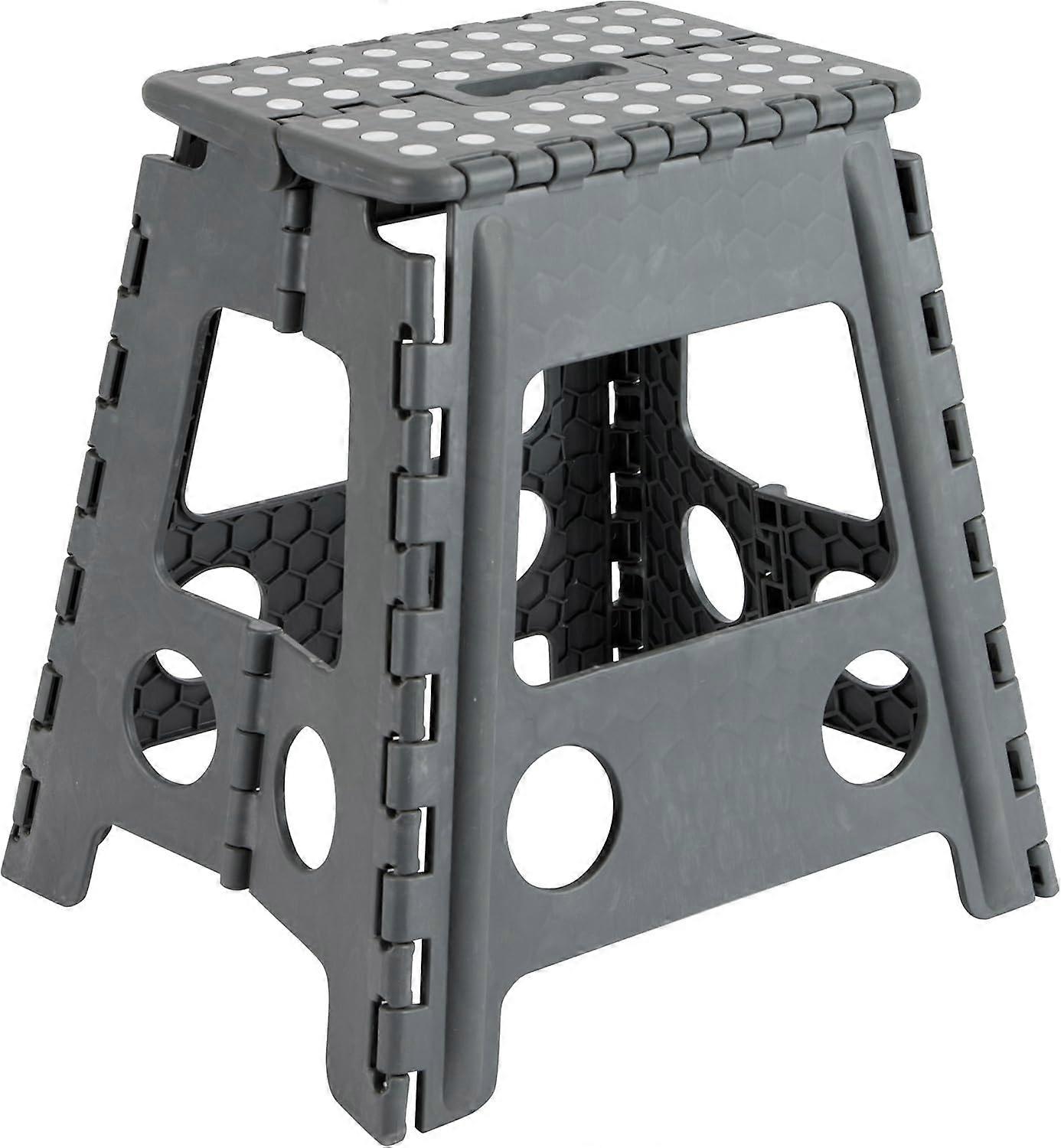 TB-039-G Multipurpose Folding Stool, Step Stool, 39 cm Height, Gray