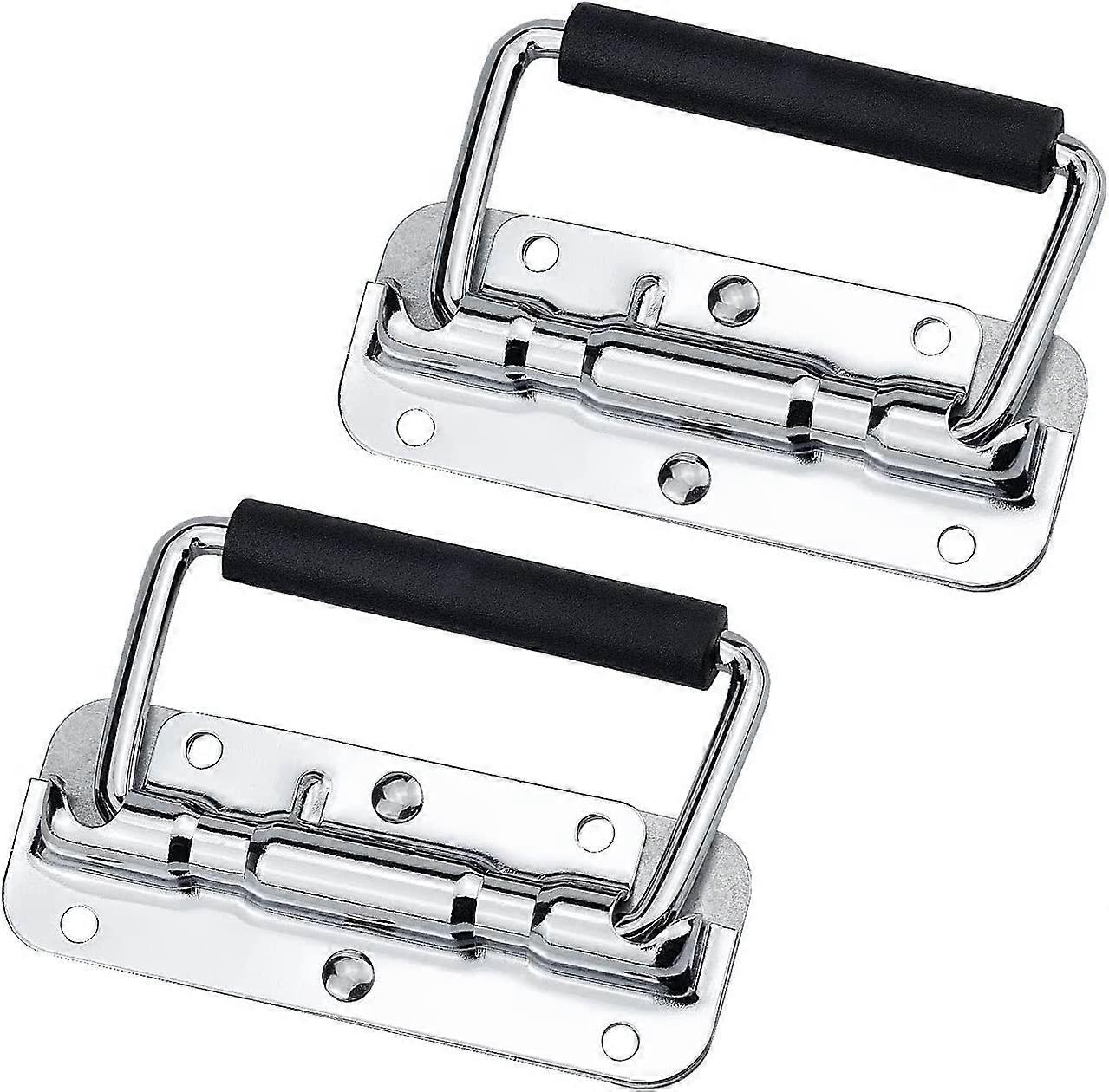 2 Pieces Metal Door Puller Handle, Spring Folding Handle, (11cm)