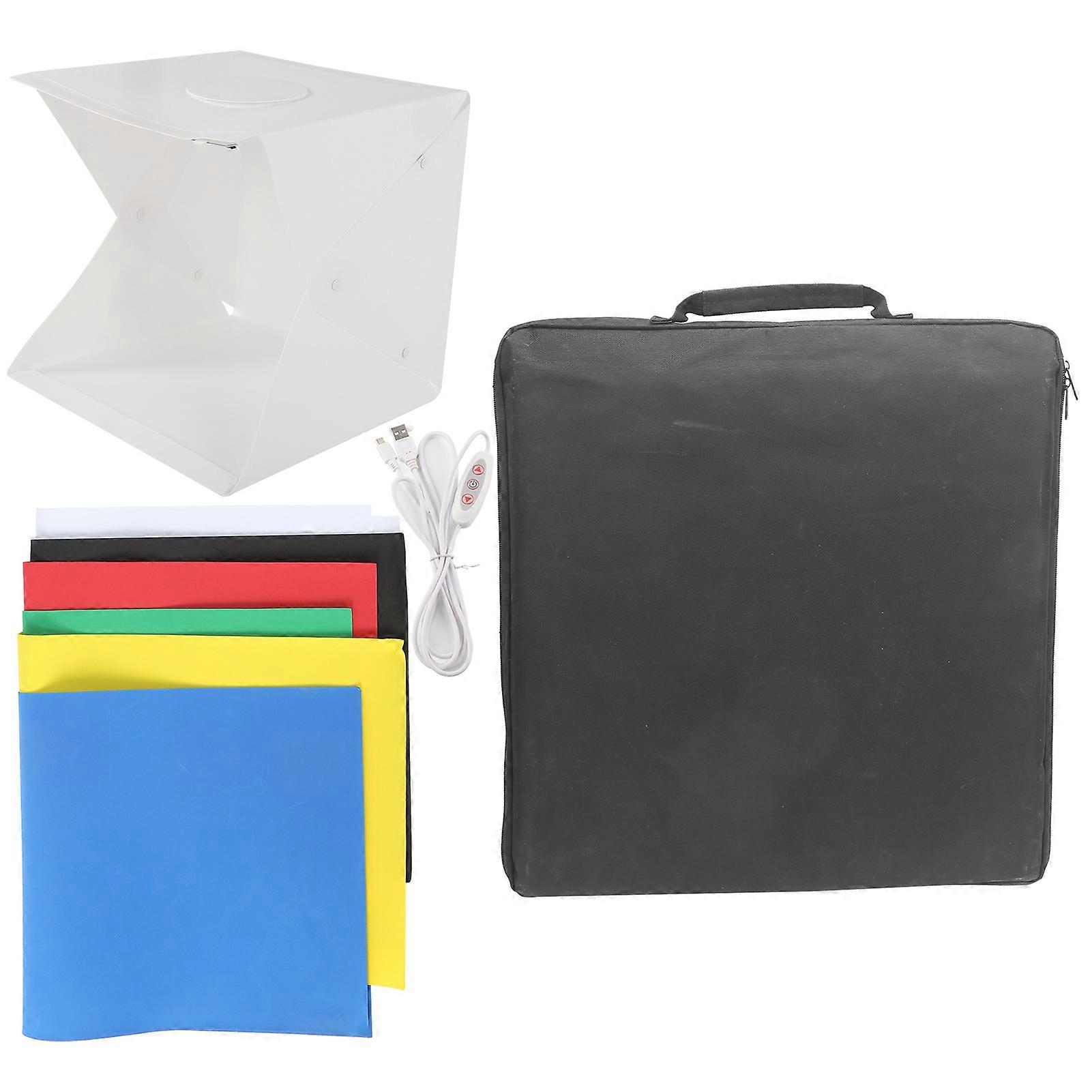 40cm Led Foldable Lightbox Adjustable Brightness Photography Softbox With 6 Colors Background