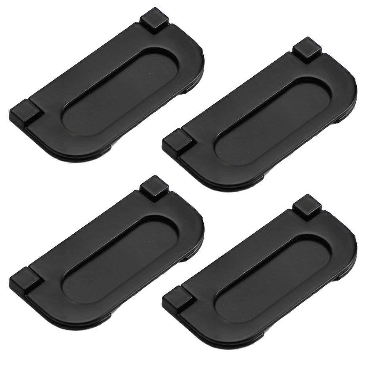 4Pcs λαβή δαχτυλιδιών συρταριών πορτών τσέπης νικελίου έκπλυση δαχτυλιδιών, κρυφή λαβή επίπλων με βίδες για γραφεία, ντουλάπες, συρτάρια