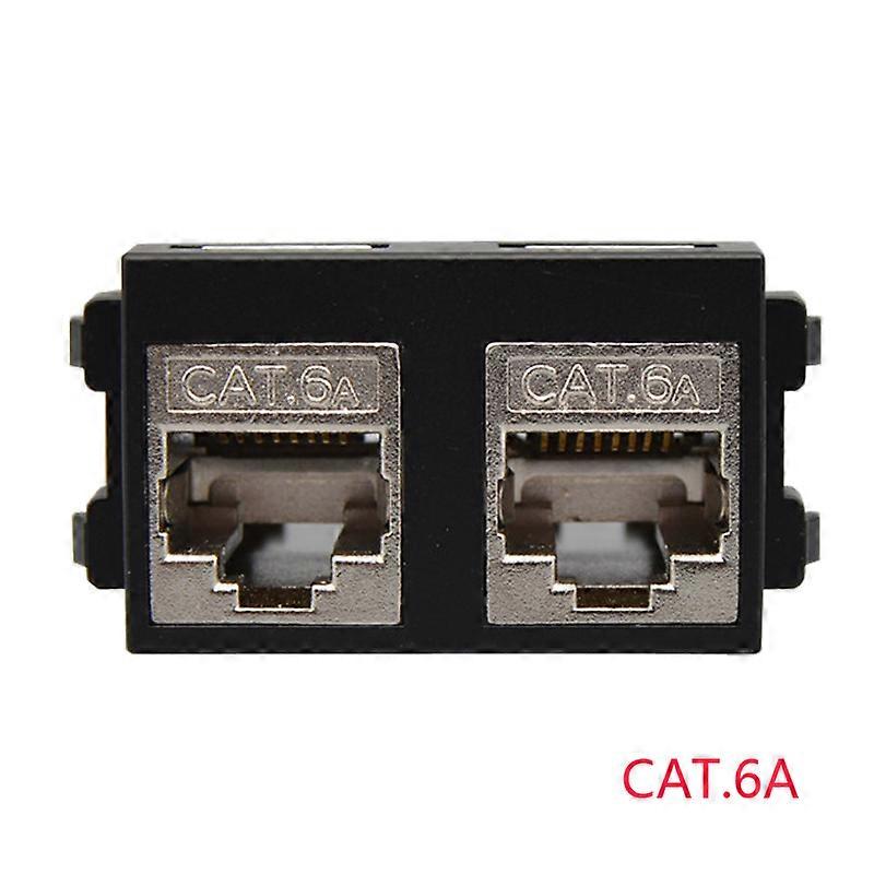 Doppio modulo Cat7 Cat.6a Rj45 Colore nero con guscio di scudo in lega di zinco 10gb presa internet Lan Jack