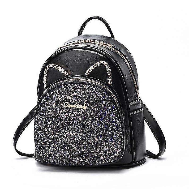 Women's mini backpack cat ears and sequins