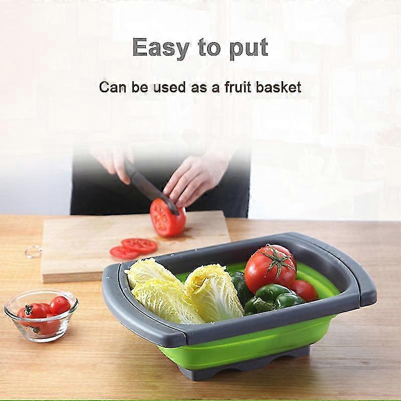 Over The Sink Colander Strainer Collapsible Adjustable Foldable Drain Basket Kitchen Tool