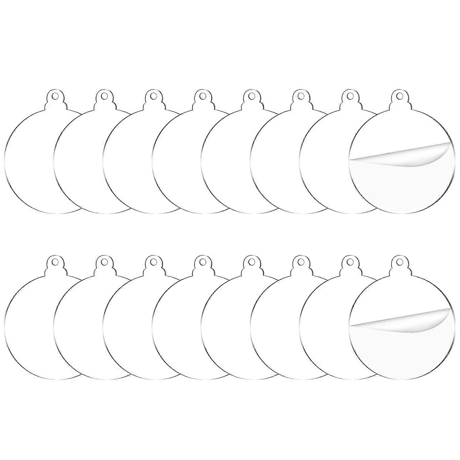  3,5" klar akryl julepynt, blank julekule tre dekorasjon