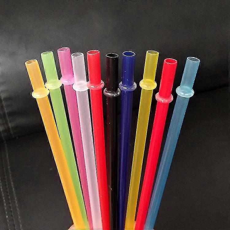 50pcs 23cm Clear Reusable Thick Plastic Replacement Drinking Straws Extra Long