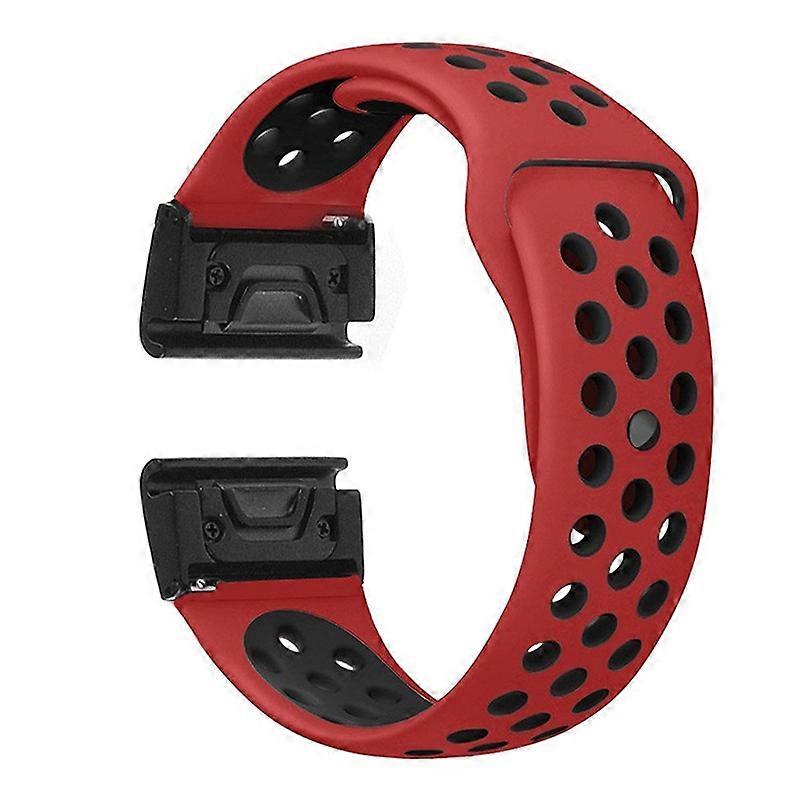 For Garmin Fenix 5 Two-color Silicone Adjustable Watchband Wrist Strap Replacement - Black / Green