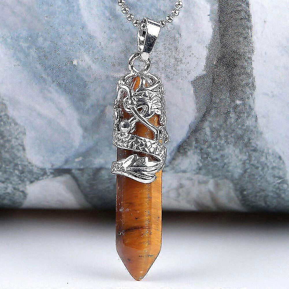 Hexagonal Quartz Crystal Chakra Healing Pendant Necklaces
