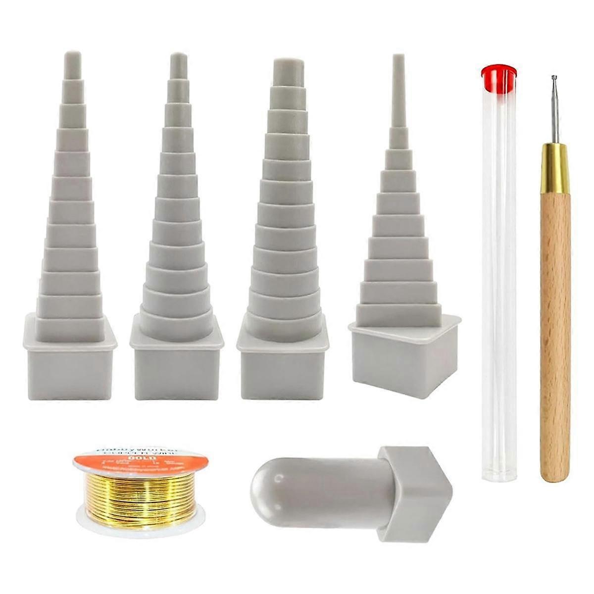 4 Shape Pin Wire Round Square Maker Rolls Wire Spindle Set for Bracelets Earrings Wire Arts and Crafts Tools