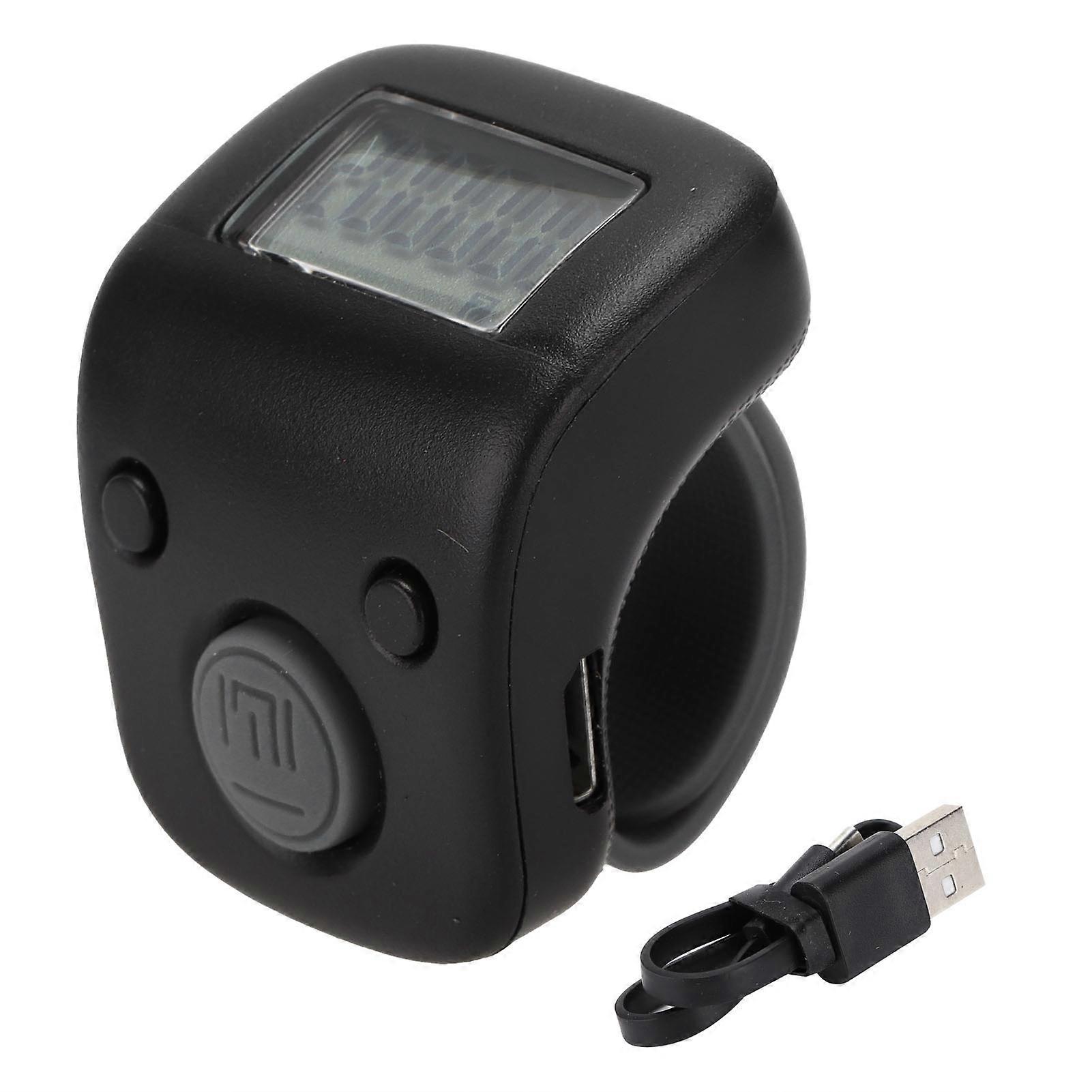 Digital Beads Counter Manual Ring Shape Mini Chanting Counting Tool for Buddhist MeditationWisdom Black