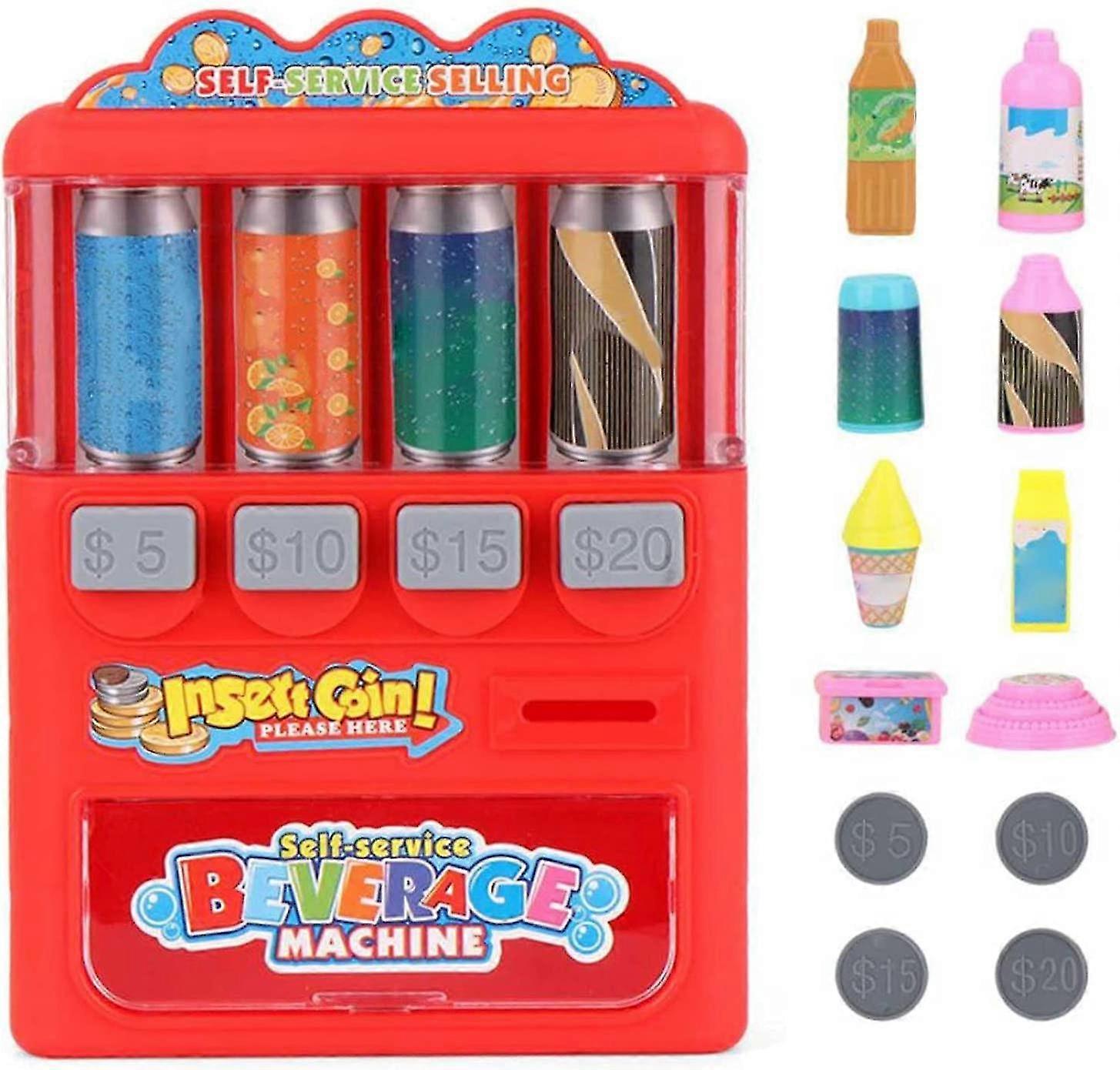 Beverage Vending Machine Toy Pretend Play Mini Electronic Drink Vending Machines Toddlers Toys Early Education Learning Toys Birthday Gifts For B (h-3