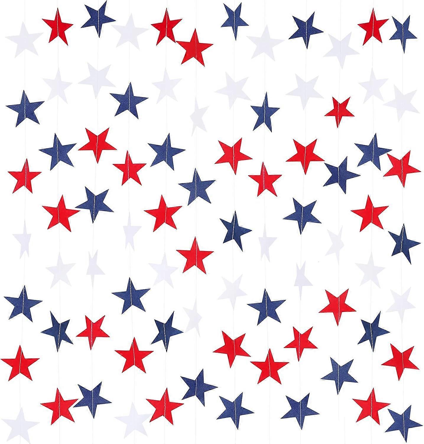 2kpl Isänmaallisia tähtiserpentiinejä Punainen, Valkoinen ja Sininen Tähti Streamerit Isänmaalliset kunniamerkit 4. heinäkuuta Itsenäisyyspäivä, Riippuvat bannerit kansalliselle D