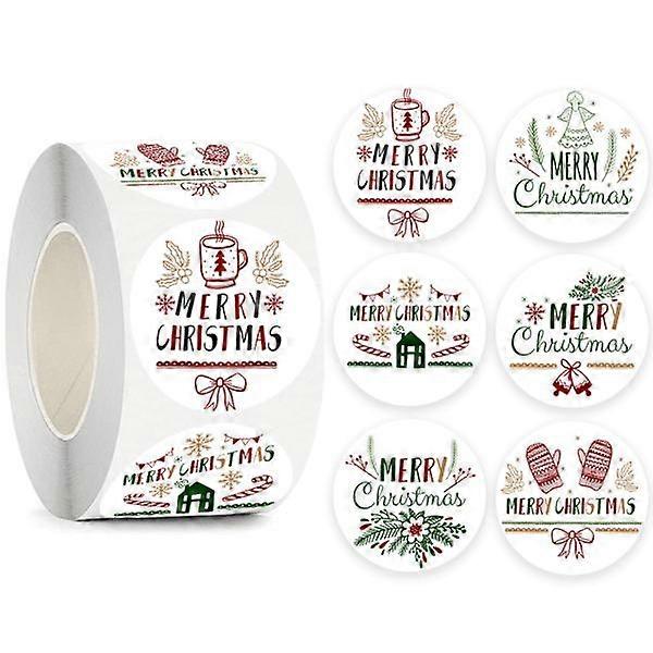 Merry Christmas stickers theme sealing labels path multicolored 500pcs 3.8cm