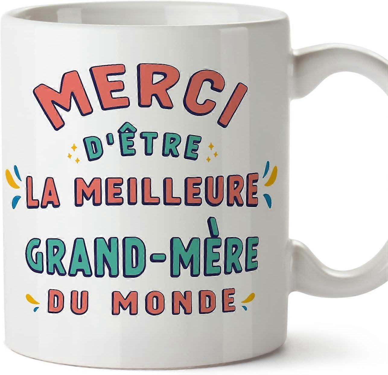 フランスのおばあちゃん/おばあちゃんマグカップ Merci d'tre le Meilleur おかしなギフト おばあちゃんの日セラミック 11oz マグカップ デザイン 724
