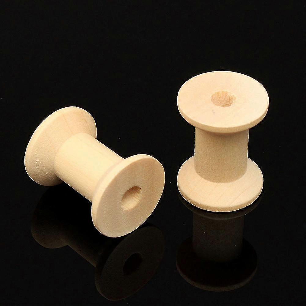 10pcs Home Practical Durable Needlework Wrapping Portable Wooden Thread Spools