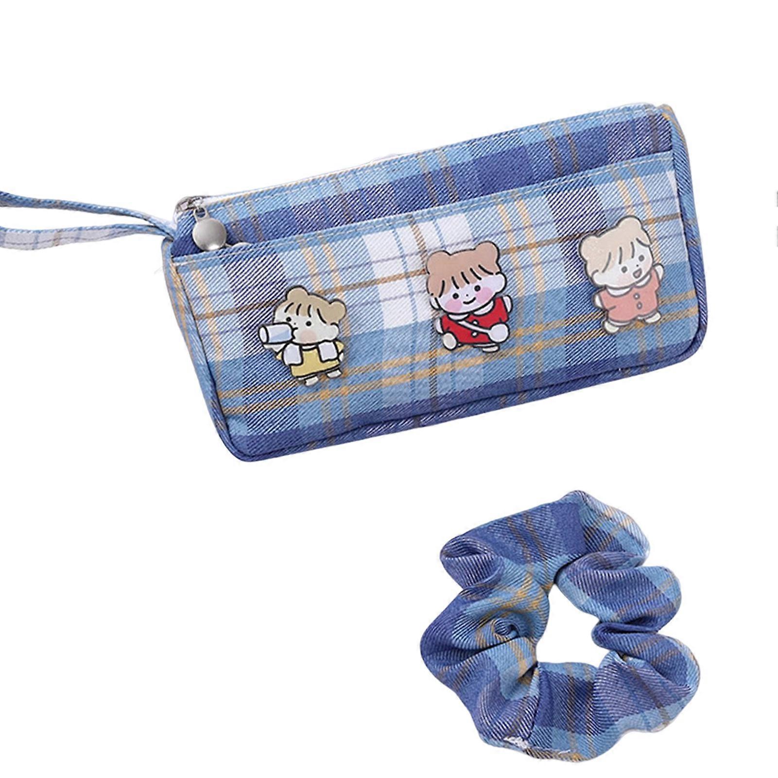 カラーチェックラティス収納ポーチクリエイティブペンシル収納ポーチ化粧品旅行収納バッグ用