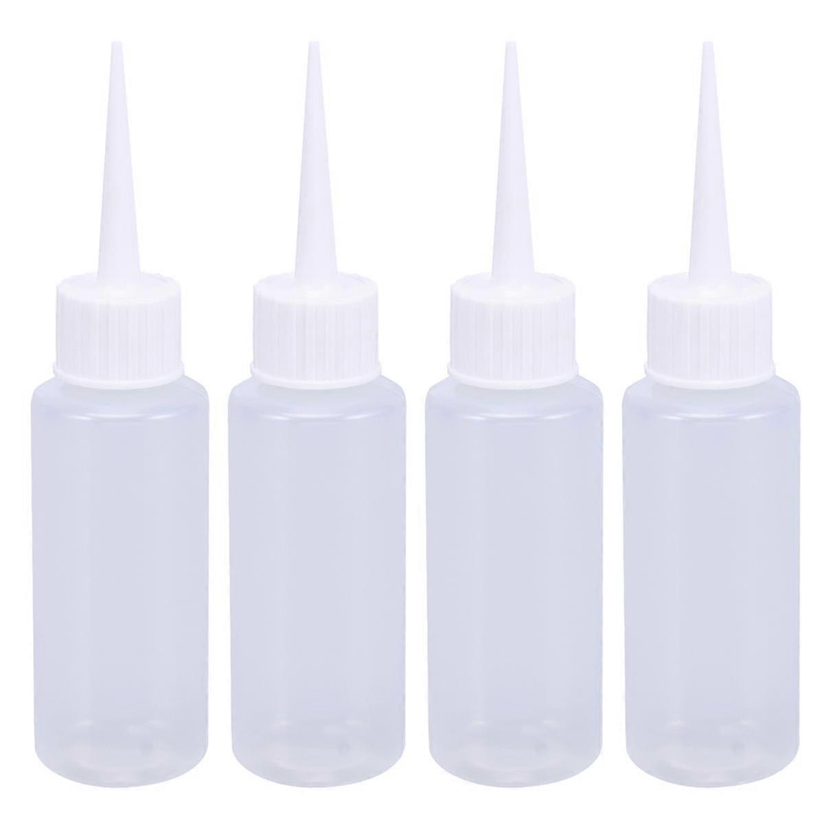 4PCS 50ML Plastic Squeeze Bottles Dispenser For Liquid Glue Construction(White)
