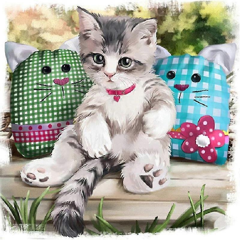 100٪ كامل 5D دي دايموند اللوحة "القط المنزل" 3D الماس اللوحة جولة أحجار الراين ديامانت اللوحة التطريز الحيوانات