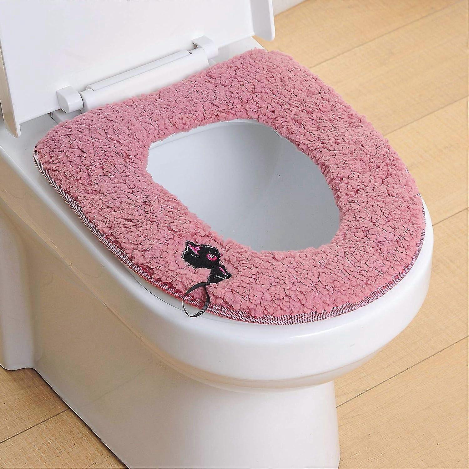2 Pack Universal Soft Warm Toilet Seat Cushion with Hanging LoopPink,2024 Ping