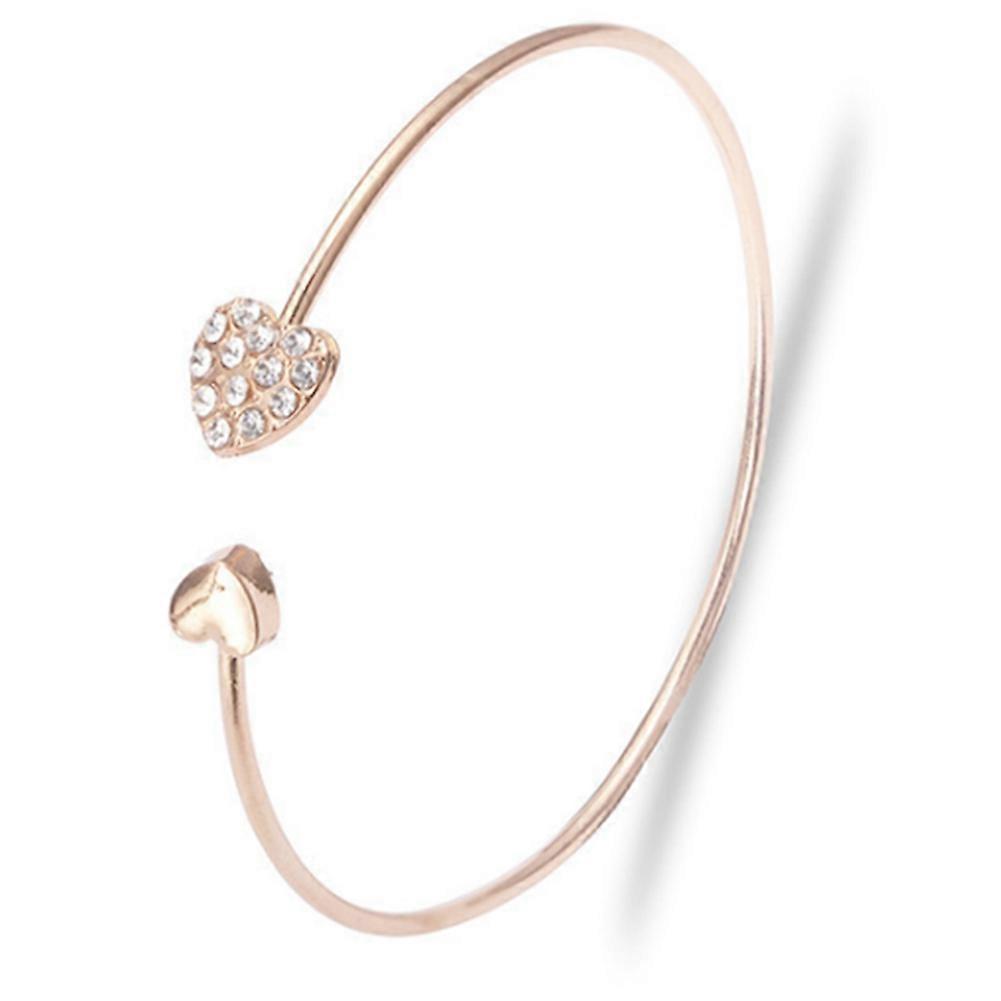 Fashion Heart Crystal Bangle High Quality Rhinestone Bangles Best Gift for Women,Golden
