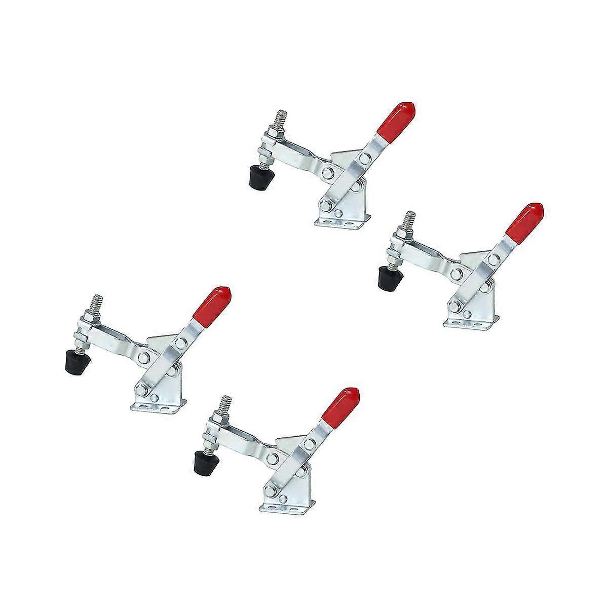 4PCS Vertical Quick-Release Toggle Clamp 102B - 220 Holding Capacity W Rubber Pressure Tip