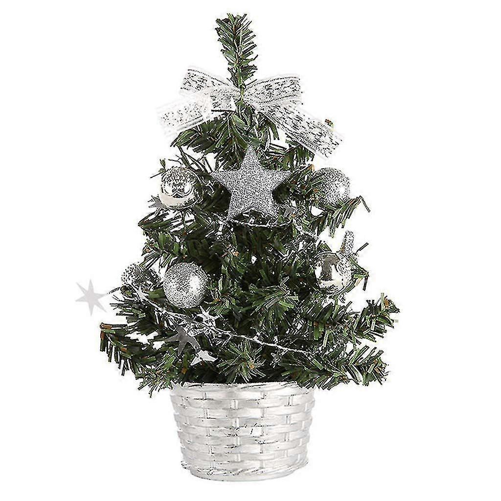 20cm Tabletop Christmas Tree Decorations,pine Tree With Pendants,artificial Holiday Christmas Tree For Home, Party Decoration