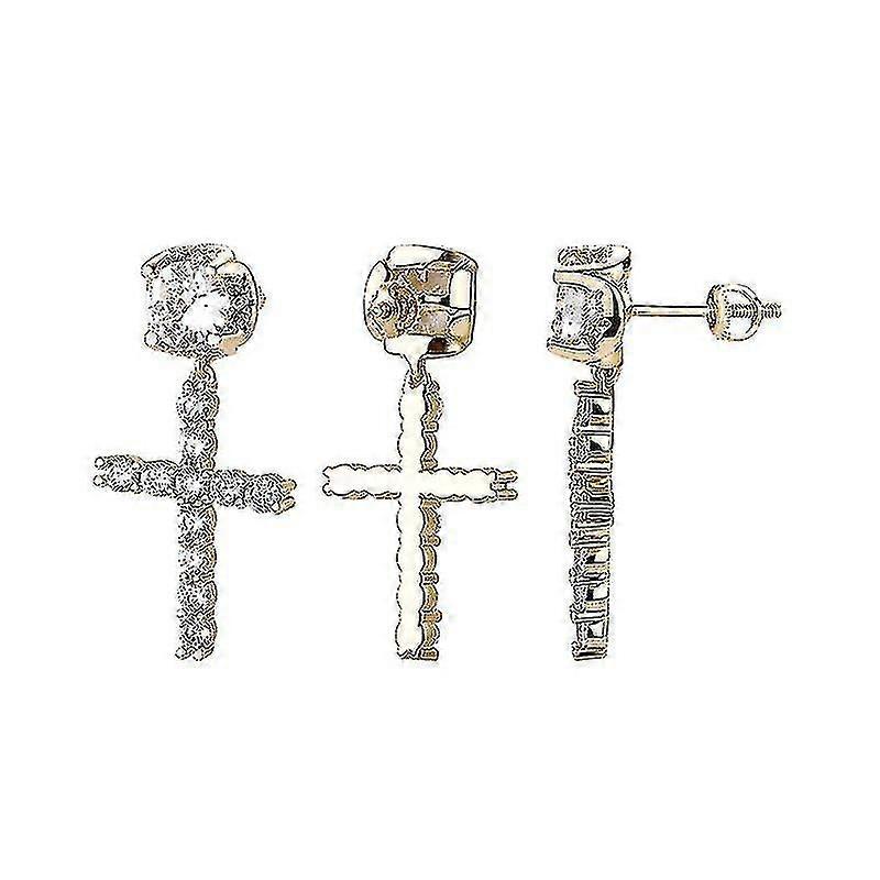 Pendientes Punk Gold Cross Para Hombre