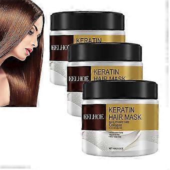 3x Kollagen Haarbehandlung, 100ml Deep Repair Conditioning Arganöl Kollagen Haarmaske Essenz für trockenes, geschädigtes Haar