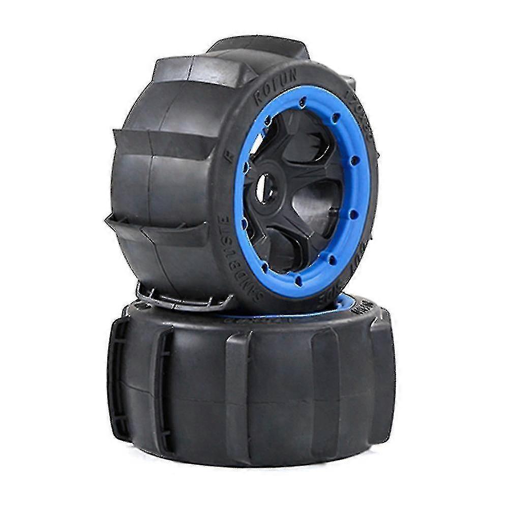 2pcs Räder Reifen für 1/5 Hpi Rovan Rofun Km Baja 5b Rc Auto, blau