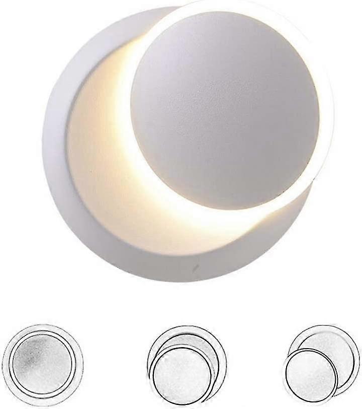 Led Wall Light Modern Interior Wall Sconce Adjustable Rotatable 350 Degree Lighting Warm White (5w, White)