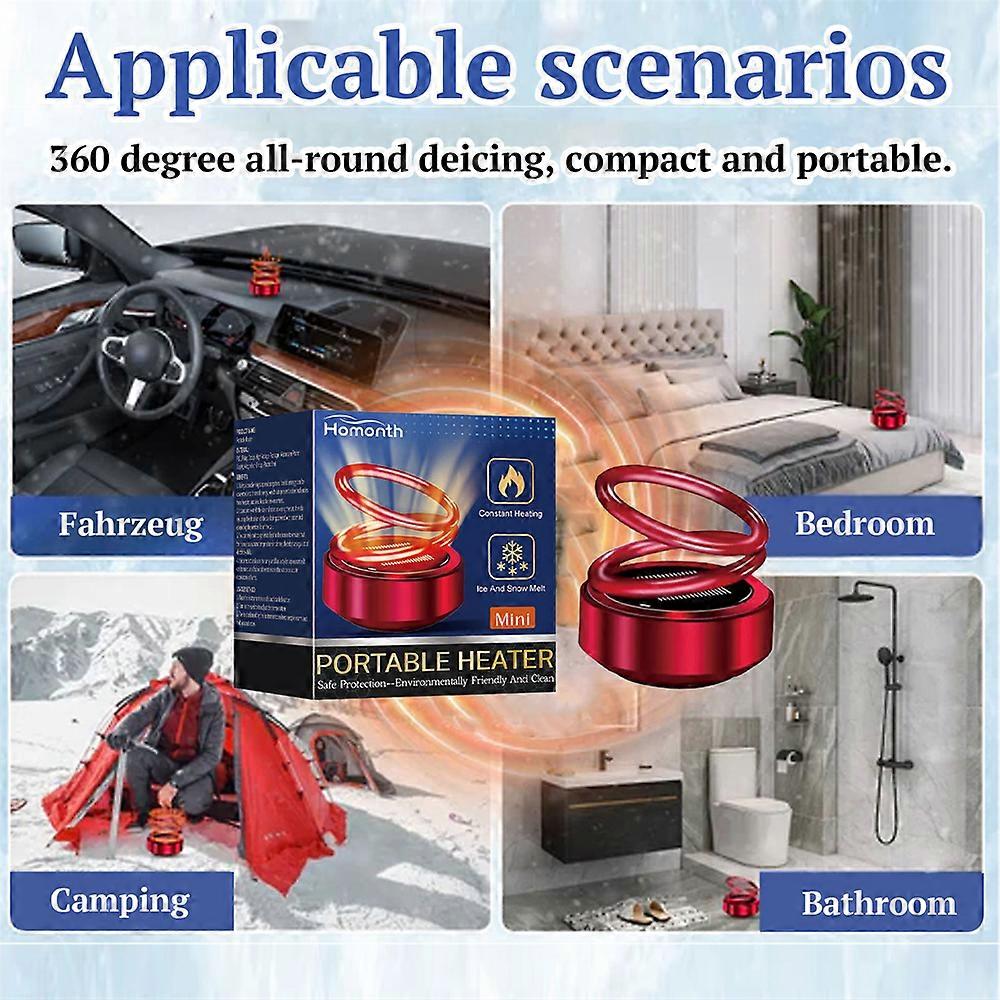 2PCS NEW Mini Portable Kinetic Heater Auto Rotating Double Ring Mini Kinetic Heater