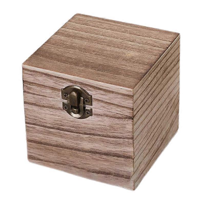 Storage Holder Retro Style Clamshell Design Square Shaped Wooden Vintage Jewelry Storage Box for Small Items KAESI