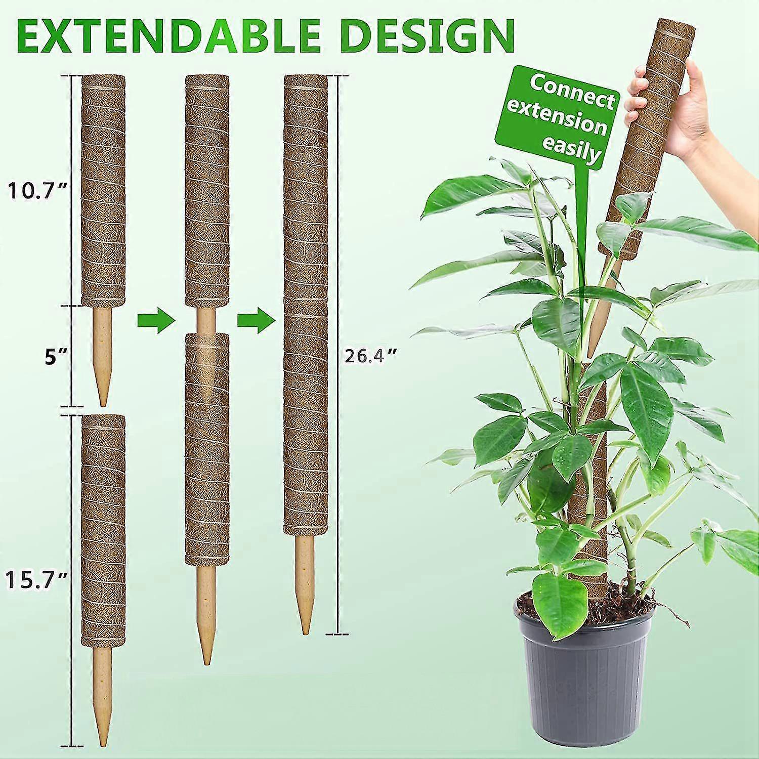 4 Pcs Moss Poles For Climbing Plants,coir Totem Pole Moss Stick