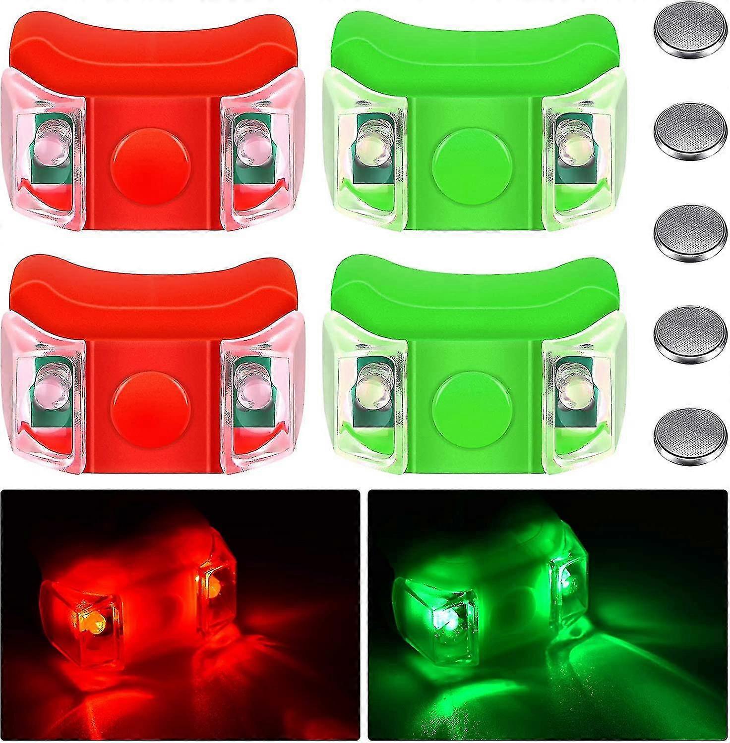 Th Boat Bow Lights Red And Green Led Boat Navigation Lights With 5 Pieces Button Batteries For Boat Kayak Pontoon Hovercraft Yacht Motorboat Bike Hun