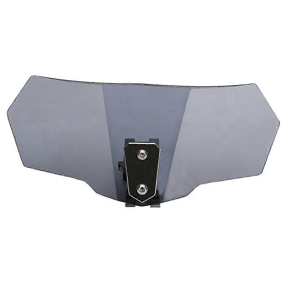 Gray Universal Motorcycle Windshield Adjustable Windscreen Wind Deflector For- Yamah
