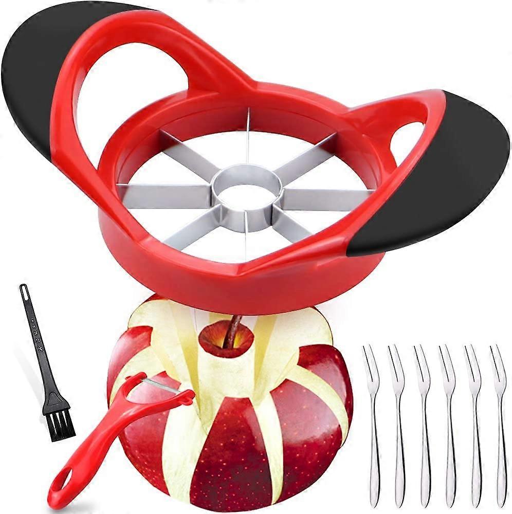 2er-Pack 8-Klingen großer Apfelentkerner und -teiler, Pitter, Trennwand für bis zu 3,5 Zoll Äpfel, rot