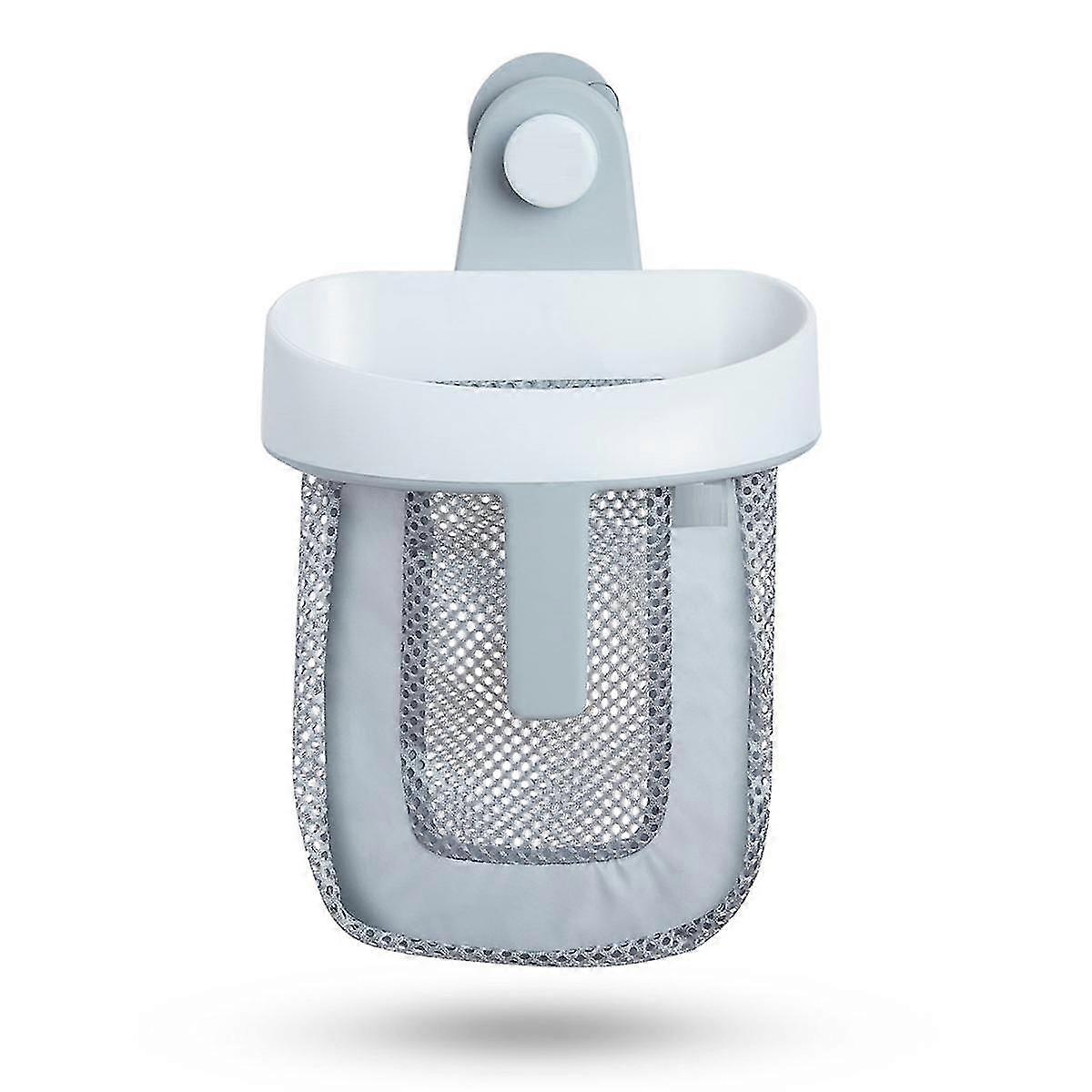 Hanging Bath Toy Storage With Quick Drying Mesh, White Gray