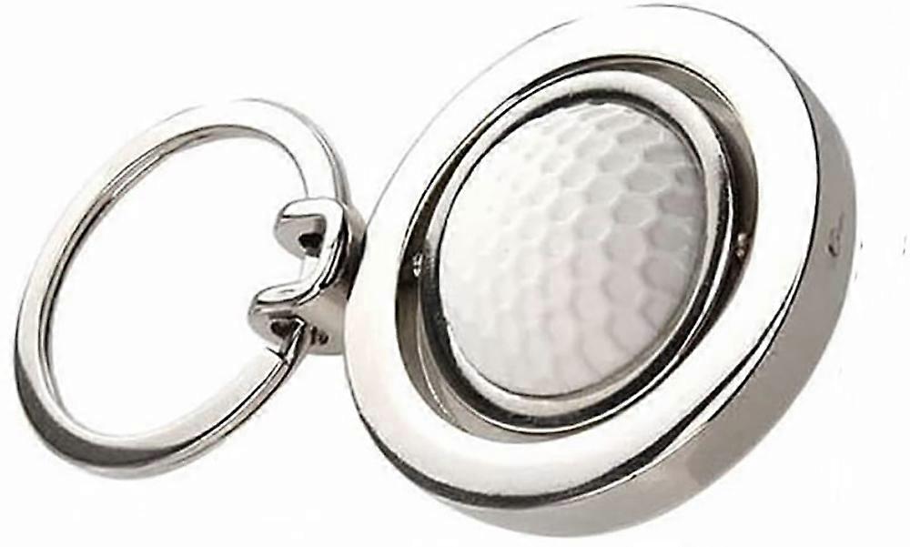 2 Pack Creative Rotating Golf Keychain, Metal Pendant Key Ring Keyfob Gift