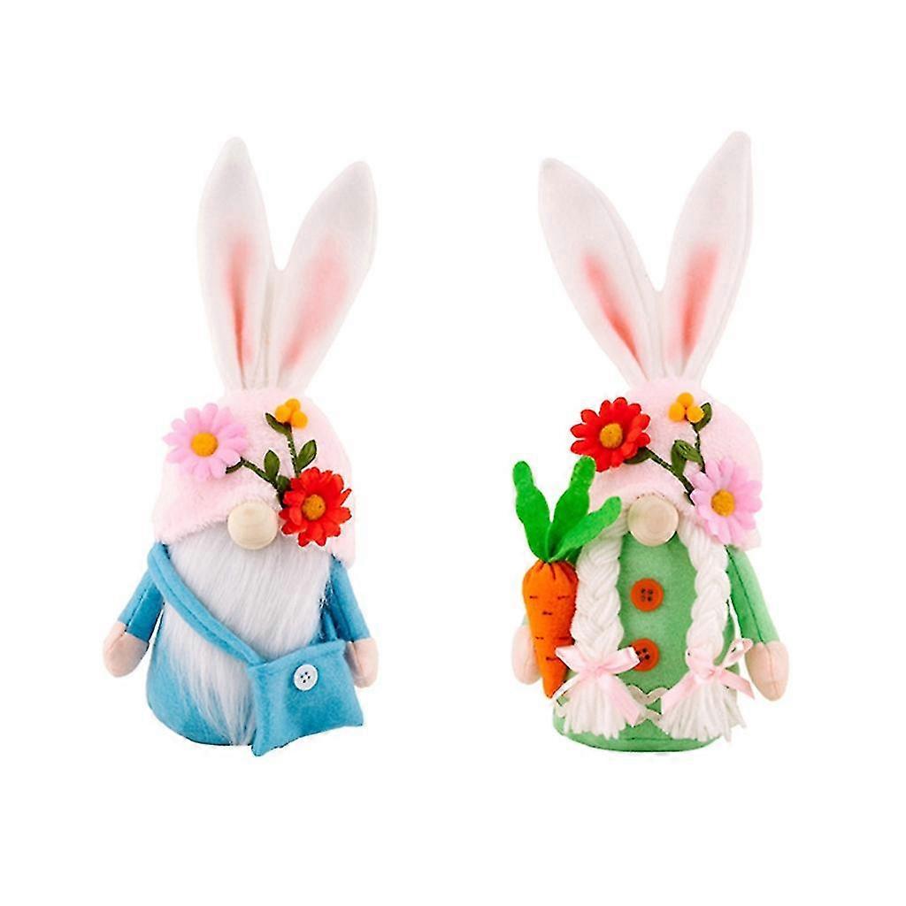 2pcs Spring Easter Gnome Plush Faceless Doll Decorations Bunny Gnome Decor