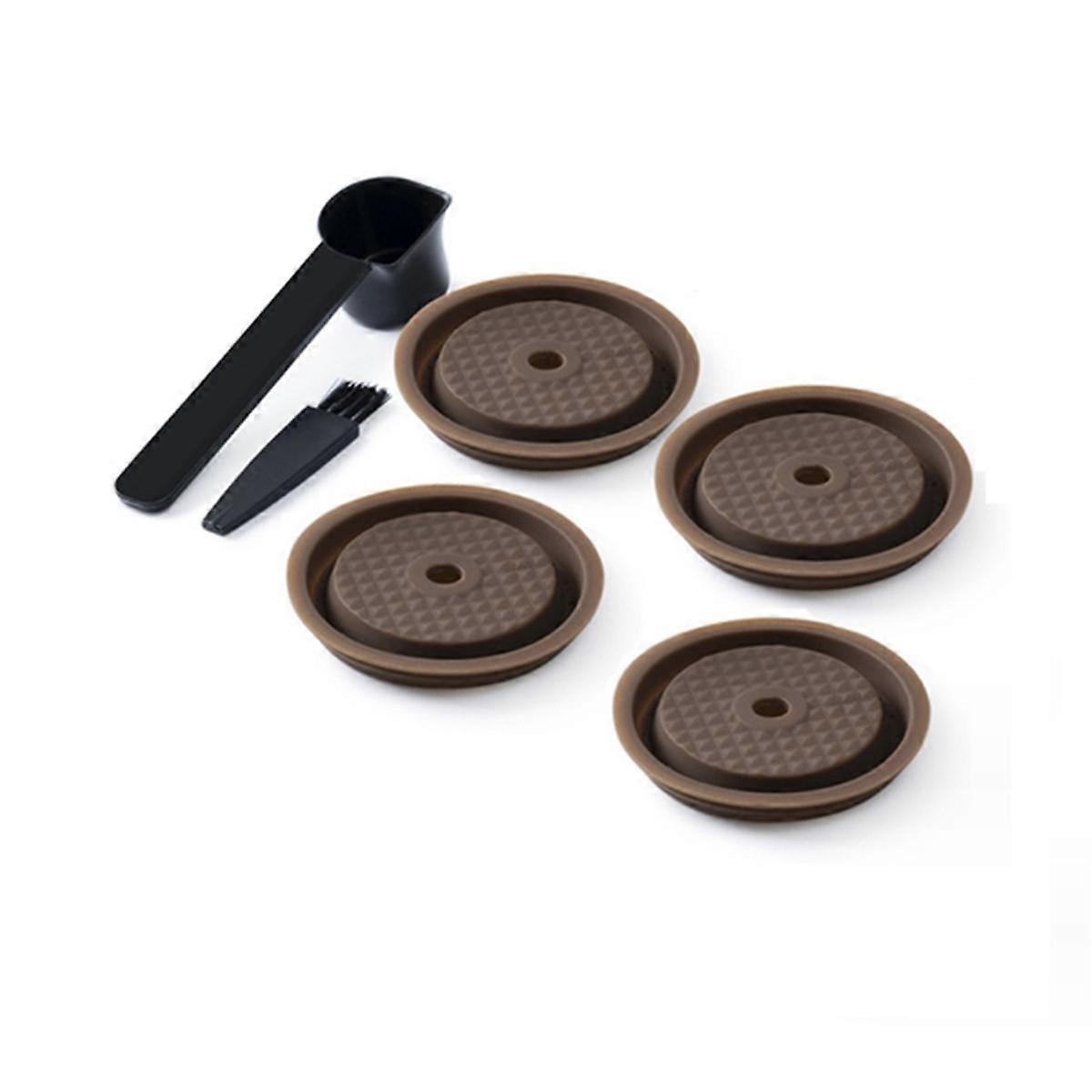 4Pcs Coffee Capsule Lids, Food Grade Silicone Caps for Vertuo Pods, Vertuo Pod Lid for Refillable